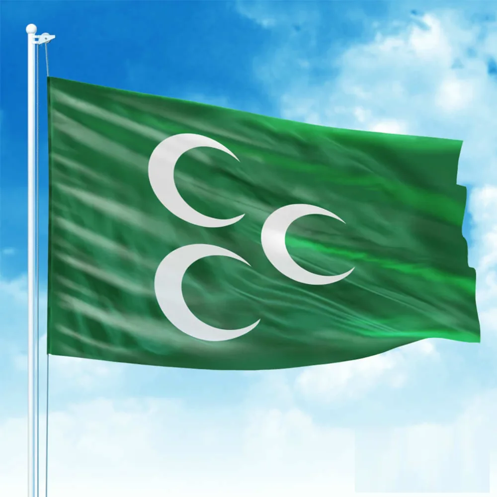 A + качественный турецкий Raschel оттоманка CCC полумесяц зеленый флаг uchilal|Флаги