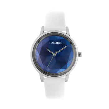 

Watch female TrendyKiss Lucy-analog-shell faceted metal round dial leather wristwatch