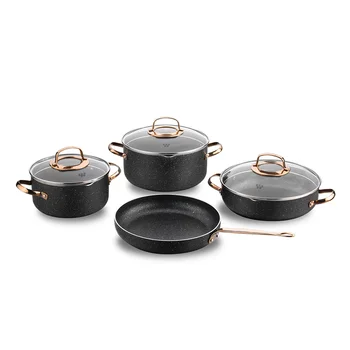 

Cookware Set 4 piece Granite Stew Pot Made in Turkey
