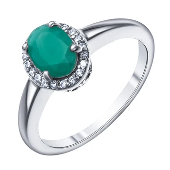 

Silver ring with Emerald