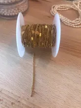 Cadena de oro de acero inoxidable de 2 metros, cadenas planas de 2mm de ancho para fabricación de collares y pulseras, accesorios a granel