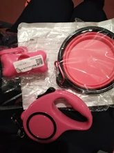 Correa retráctil para perro, dispensador y bolsas de basura para perro + cuenco para perro, correa para caminar de alta resistencia para cachorro perro mascota, correa de 3m/5m