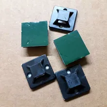 Mount-Clip Cable-Tie-Base Glue Removable Wall-Holder Zip-Tie Self-Adhesive Black Green