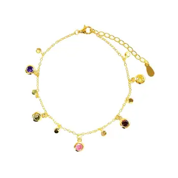 

Chain bracelet with Gold plated and Pendants Silver