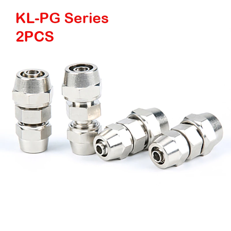

2Pcs KL-PG Series Copper Nickel Plating Fittings Threaded Elbow Fitting Pneumatic Quick Connector