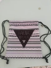 Hakuna Matata-Mochila con estampado 3D geométrico para mujer, morral de viaje con cordón Mochila para hombre