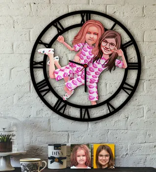 

Personalized Sisters Caricature Of Wood Wall Saati-1