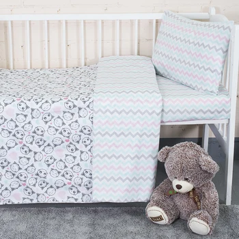 

Bed linen in a cot kittens fabric percale