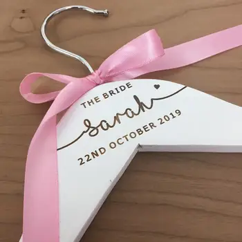 

Personalised Bridal Hangers Engraved for Bridesmaid Maid of Honour Flower Girl Bride Wedding Dress - Personalized Bride to Be Gi