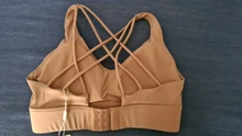 F.DYRAA Sujetador con correas cruzadas a prueba de golpes Sujetador deportivo para correr Gimnasio Sujetador superior Mujer Dobladillo ancho Push Up Entrenamiento Fitness Yoga Crop Tops Sujetador