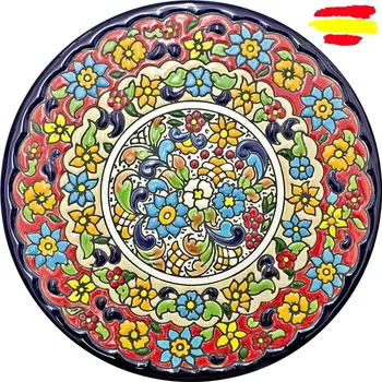 

Ceramic plate 21 cm. /8.3 inch diameter - Ceramics glazed up handmade - Made in Spain - ARTECER - MIJASCERAMIC -