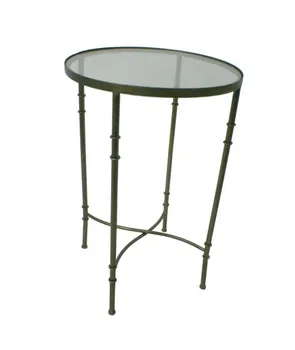 

Bedside Table round metal and glass. Measurements: 72x Ø 45 cm.