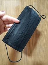 Mascarilla facial desechable de 3 capas, con elásticos máscara antipolvo, color negro, 10/50/100/200 Uds.