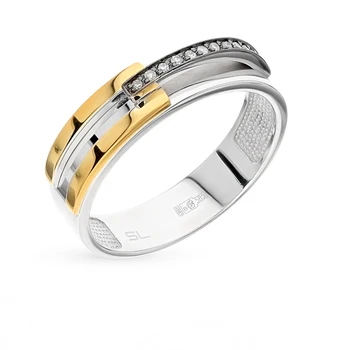 

Gold ring with diamonds sunlight sample 585