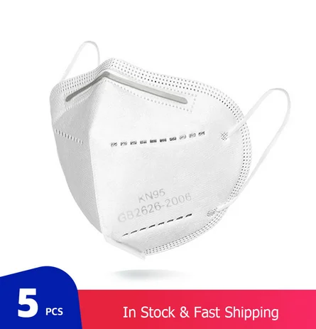 5 unids/bolsa KN95 cara máscara PM2.5 Anti-niebla fuerte protección máscara de boca respirador reutilizable (no para uso médico)