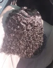 4X4 Bob corto peluca rizado Pre arrancado barato cabello humano peluca con malla frontal 200 densidad 8-16 pulgadas Afro Jerry Curl cheveux humain