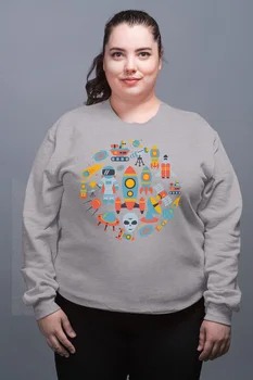 

Angemiel Wear Space Pattern Gray Female Sweatshirt