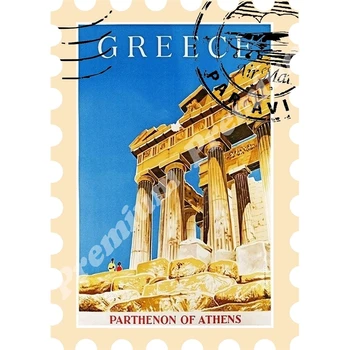 

Greece vinyl souvenir magnet vintage travel poster