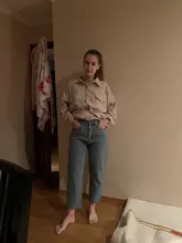 Slouchy Jeans Pencil-Pants Genayooa High-Waist Denim Streetwear Vintage Cotton Summer