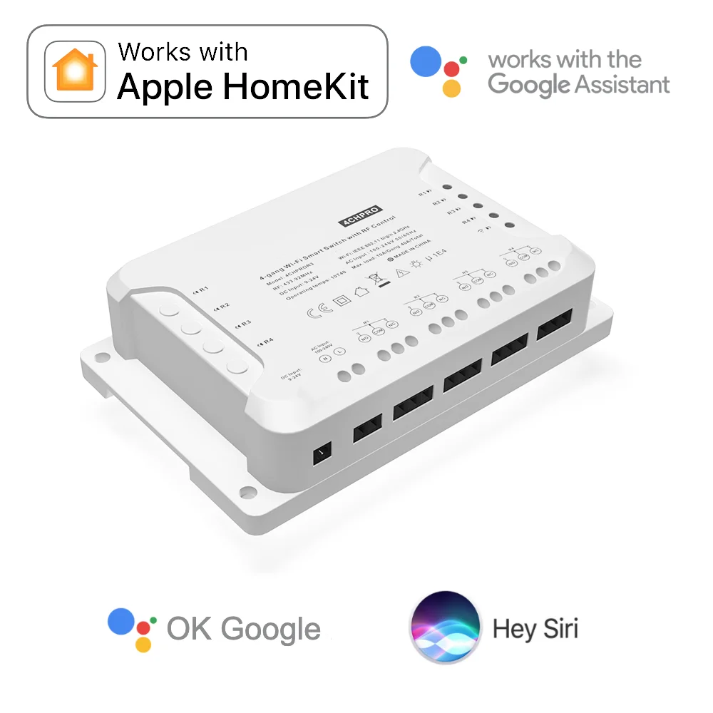 4Ch Pro R3 Per Apple Homekit Relay Smart Home Wifi Switch Siri Google Assistant Voice Wireless Automation Din Rail Socket Light