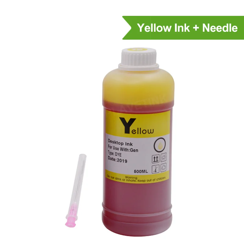 Yellow Plavetink 500 мл флакон Принтер Комплекты для заправки чернил для hp 123 122 121 302 304 301 300 650 652 21 22 140 141 901 350 351 XL картридж - Цвет: Yellow