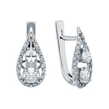 

Silver earrings with cubic zirconia sunlight sample 925 test
