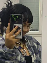 Peluca de cabello sintético largo con flequillo para mujer, 24 pulgadas, resistente al calor, Color negro y gris