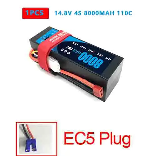 DXF Lipo аккумулятор 2s 4S HardCase 7,4 V 14,8 V 6500mAh 8000mah 60C 110C 100C 200C AKKU для 1:8 1:10 RC автомобиль E Багги Truggy грузовик - Цвет: 1PCS4S8000HARDEC5
