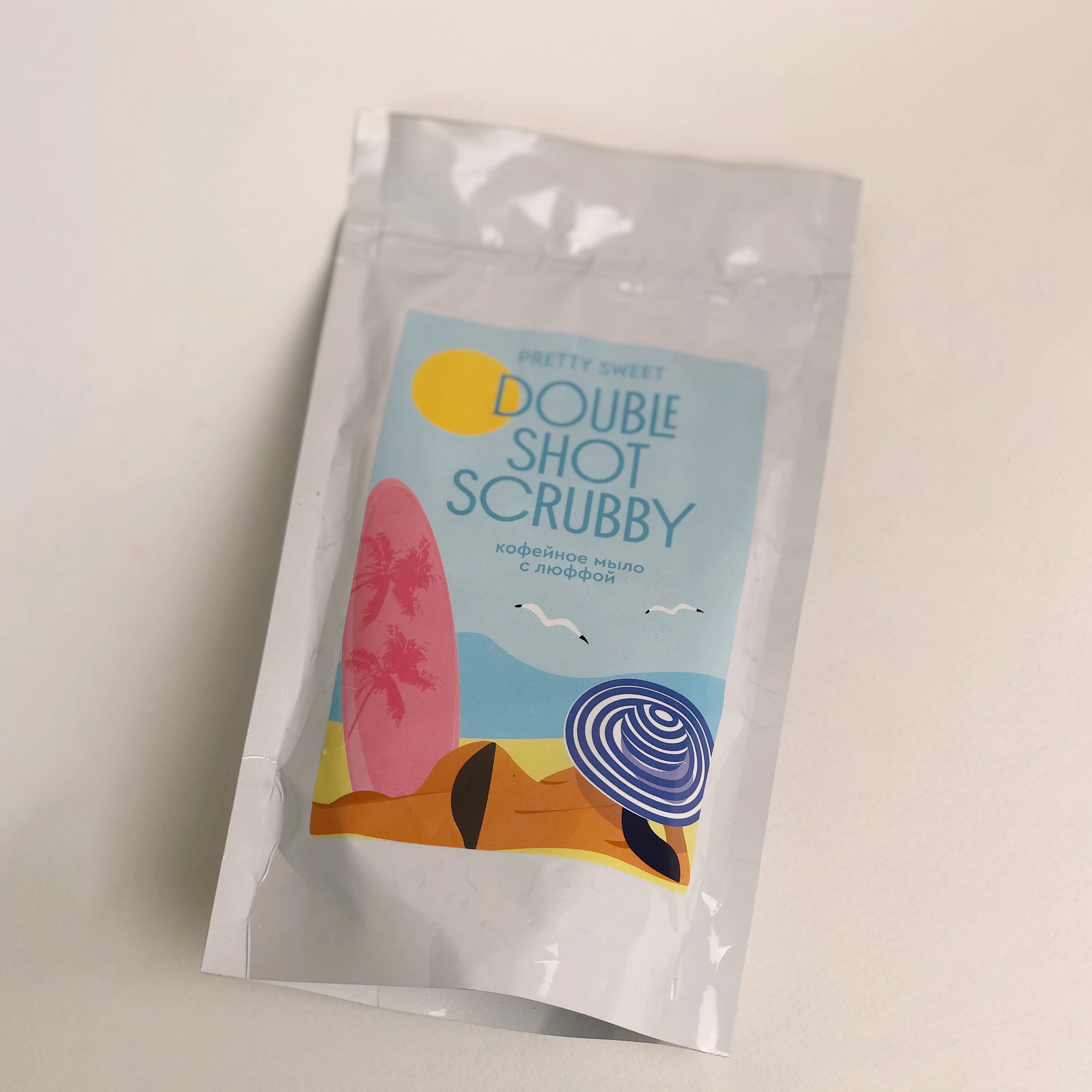 Кофейное мыло с люффой DOUBLE SHOT SCRUBBY для антицеллюлитного массажа | Красота и
