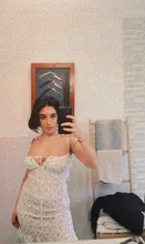 Bodycon Dresses Shirred Spaghetti-Straps Newasia Pleated-Ruched Floral White Sexy Women