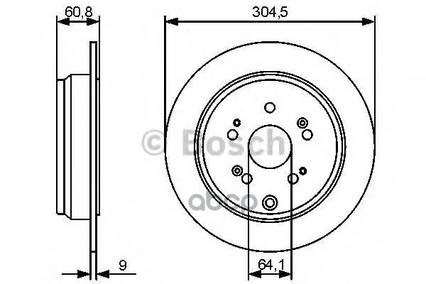 Диск Тормозной Honda: Cr-V Ii 01-06 Bosch арт. 0986479449