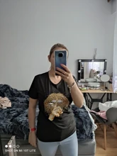 Shirt Lips Tees Base Women Tops Funny Leopard Summer Fashion O-Neckblack ZOGANKIN