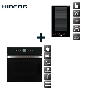 Price Set: Induction Hob HIBERG I-MS 3029 B And Electric Oven HIBERG VM 6495 B