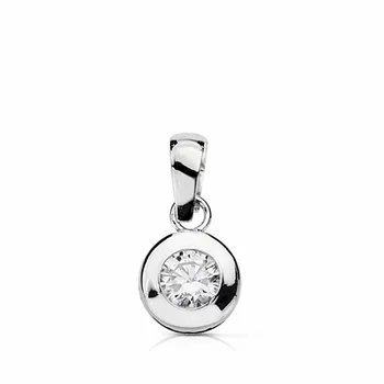 

Pendant 18k white gold chatón 6.5mm. Cubic zirconia [AA1826]