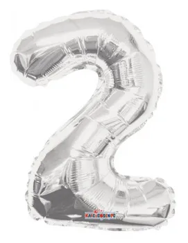 

Balloon Number 2 86cm Silver-Foil Polyamide-K1964434