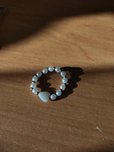 Party Jewelry Beads-Ring Charming Elastic-Rope Gift Heart-Shaped Pearl Female Elegant