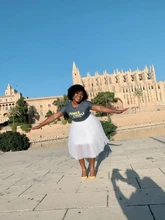 7 Capas Midi Falda de Tul para Niñas Faldas Tutú de Moda Mujer Sólido Encaje Vestido de Fiesta Enaguas Lolita Faldas Saia Jupe