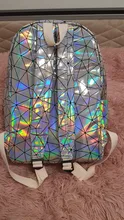 Yogodlns-mochila holográfica geométrica para hombre y mujer, morral de viaje de PVC, bandolera Laser, escolar, informal