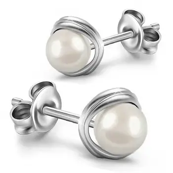 

Earrings pouches Sunduk from silver with pearls