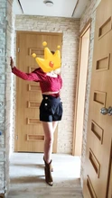 Women Shorts TWOTWINSTYLE Elegant High-Waist Fashion Color Patchwork Hit Loose for Female
