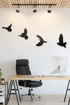 

Decorative Modern Wooden Quad-Black Bird Wall Decorations Wall Decor from Turkey Fast Free Shipping