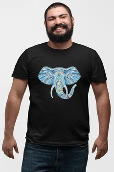 

Angemiel Wear Ethnic Pattern Elephant Black Men 'S Cotton Big Size T-Shirt