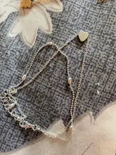 17KM-tobillera de corazón con cuentas de Color plateado para mujer y niña, tobilleras multicapas doradas, pulsera Vintage para pie, joyería para playa 2021