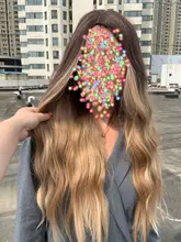 JONRENAU-Peluca de cabello sintético con flequillo para mujer, pelo largo ondulado Natural, Rubio mixto, marrón claro, para fiesta, Blanco/negro