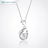 Tianyu Gems Real 18k Swan Pendant Necklace 14k 6mm 0.75ct Round DEF Moissanite Women White Gold Necklace Wedding Custom Jewelry 1