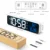 Music LED Digital Alarm Clock Temperature Date Display Desktop Mirror Clocks Home Table Decoration Voice Control 2400mAh Battery 8