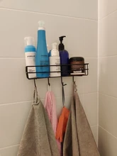 Suction-Basket-Organizer Storage-Rack Iron Punch-Free-Shelf Bathroom Kitchen Metal Home-Corner