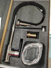 Rozin-Grifo negro mate para cocina, boquilla rociadora de rotación de 360 grados, mezclador montado en cubierta, para fregadero de cocina, frío y caliente