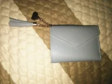 Billetera Color sólido de cuero para mujer, bolso de hombro, para teléfono móvil, billetera de cuero