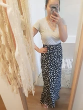 SURMIITRO dibujo de lunares largo Maxi verano falda de la moda de las mujeres 2021 blanco negro Split de cintura alta Sol de estética Falda Mujer